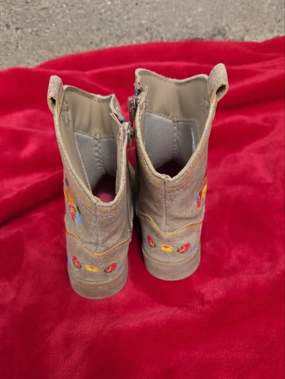 Spirit Tan Kids Floral Embroidered Western Boots